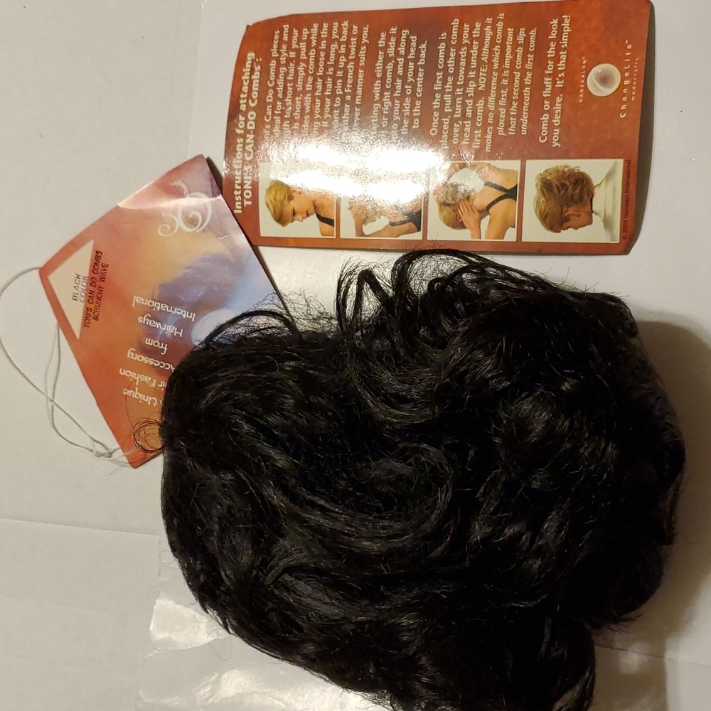Toni Brattin Can Do Combs,Black, Curly hairpieces,NWT, NIB